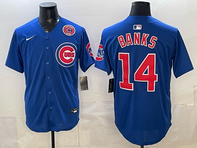 Men 2026 Chicago Cubs #14 Banks Blue Game Nike MLB Jersey 2603005->chicago cubs->MLB Jersey
